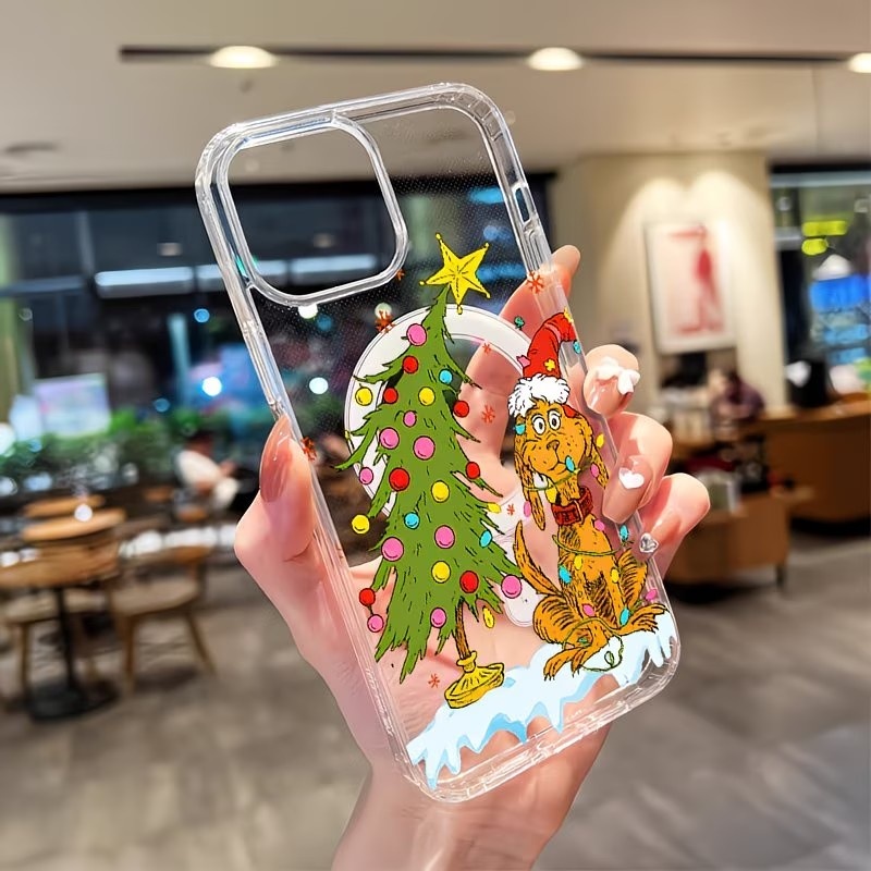 Apple Iphone 15 Pro Max - Прозрачный чехол для телефона с рождественским